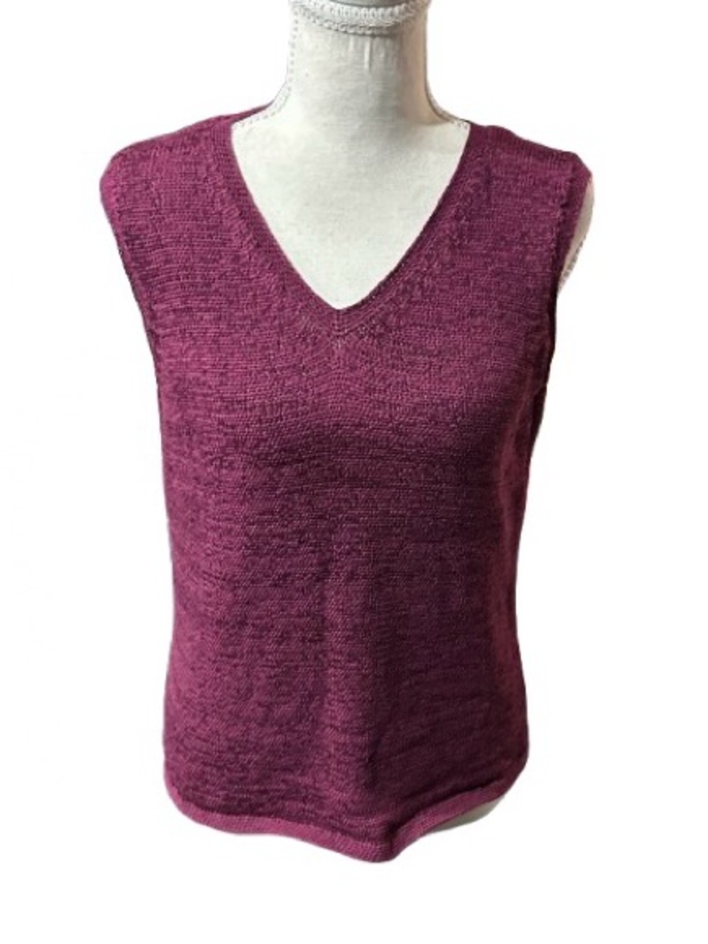 Vintage Twin Set Cardigan Tank PENDLETON Knit Sweater Medium Purple Y2K 90s Med